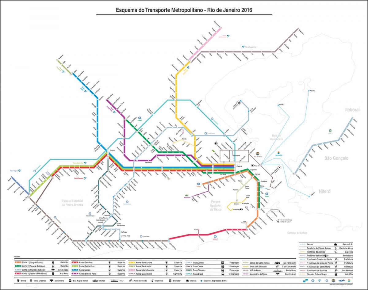 Peta kereta kabel dari Providencia