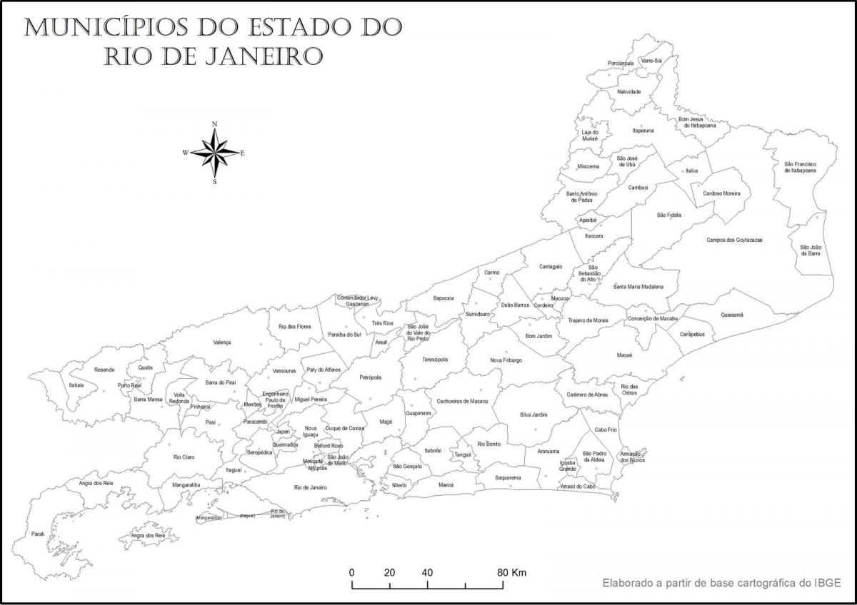 Peta Rio de Janeiro hitam dan putih
