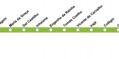 Peta Rio de Janeiro metro - Line 2 (hijau)