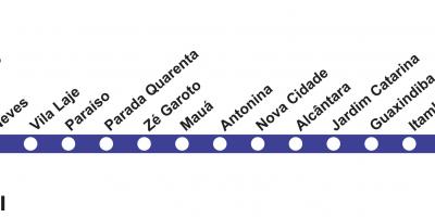 Peta Rio de Janeiro metro - Line 3 (blue)
