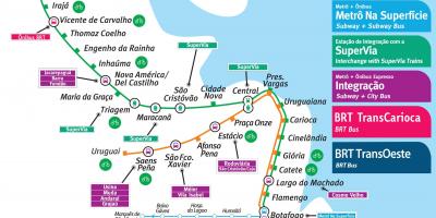 Peta Rio de Janeiro kereta bawah tanah