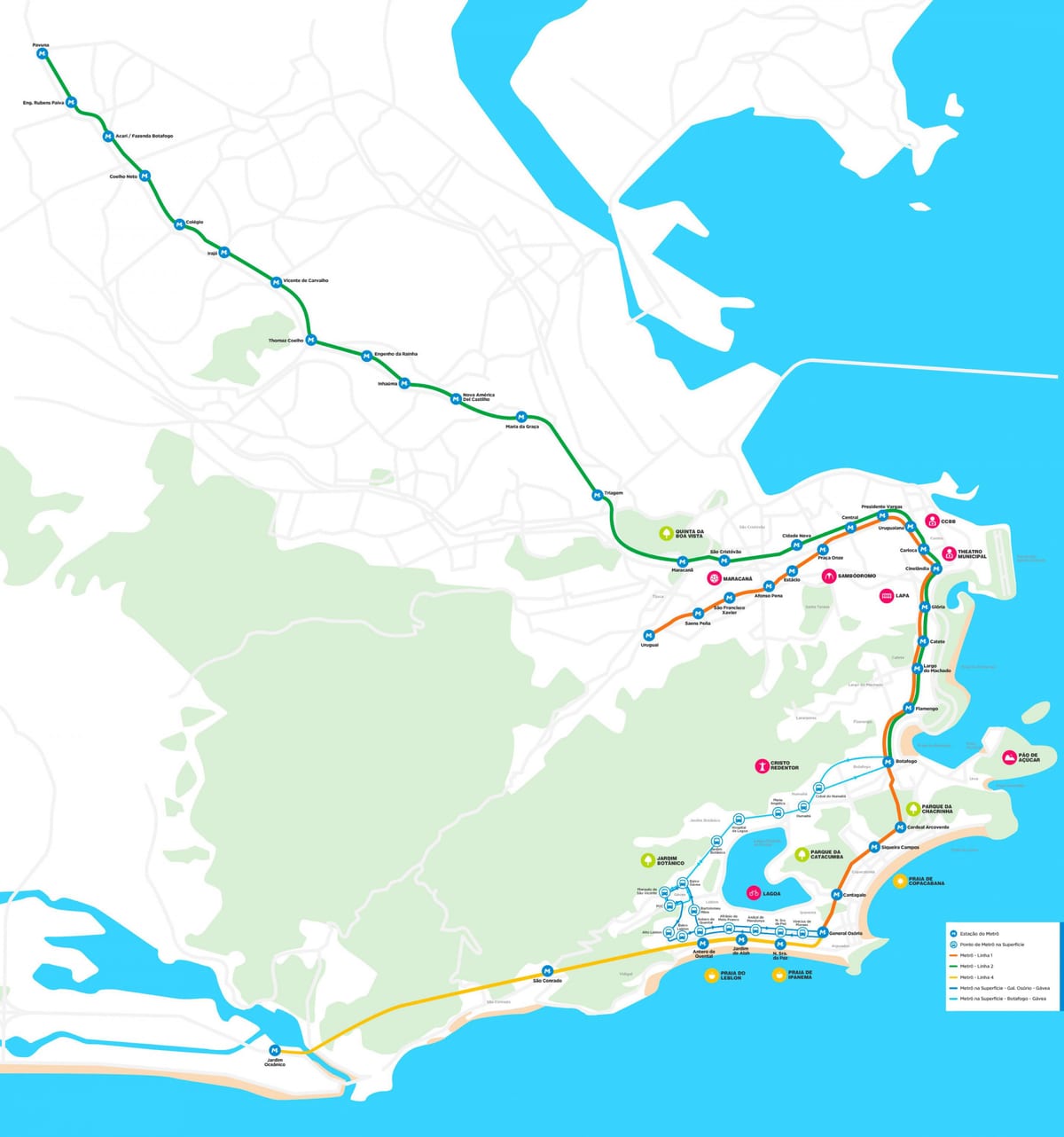 Peta daripada métro Rio de Janeiro