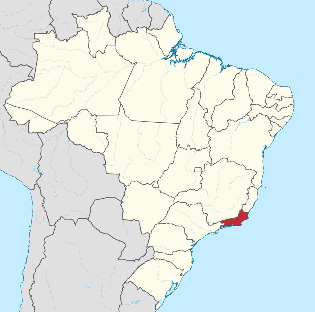 Peta Negara bagian Rio de Janeiro