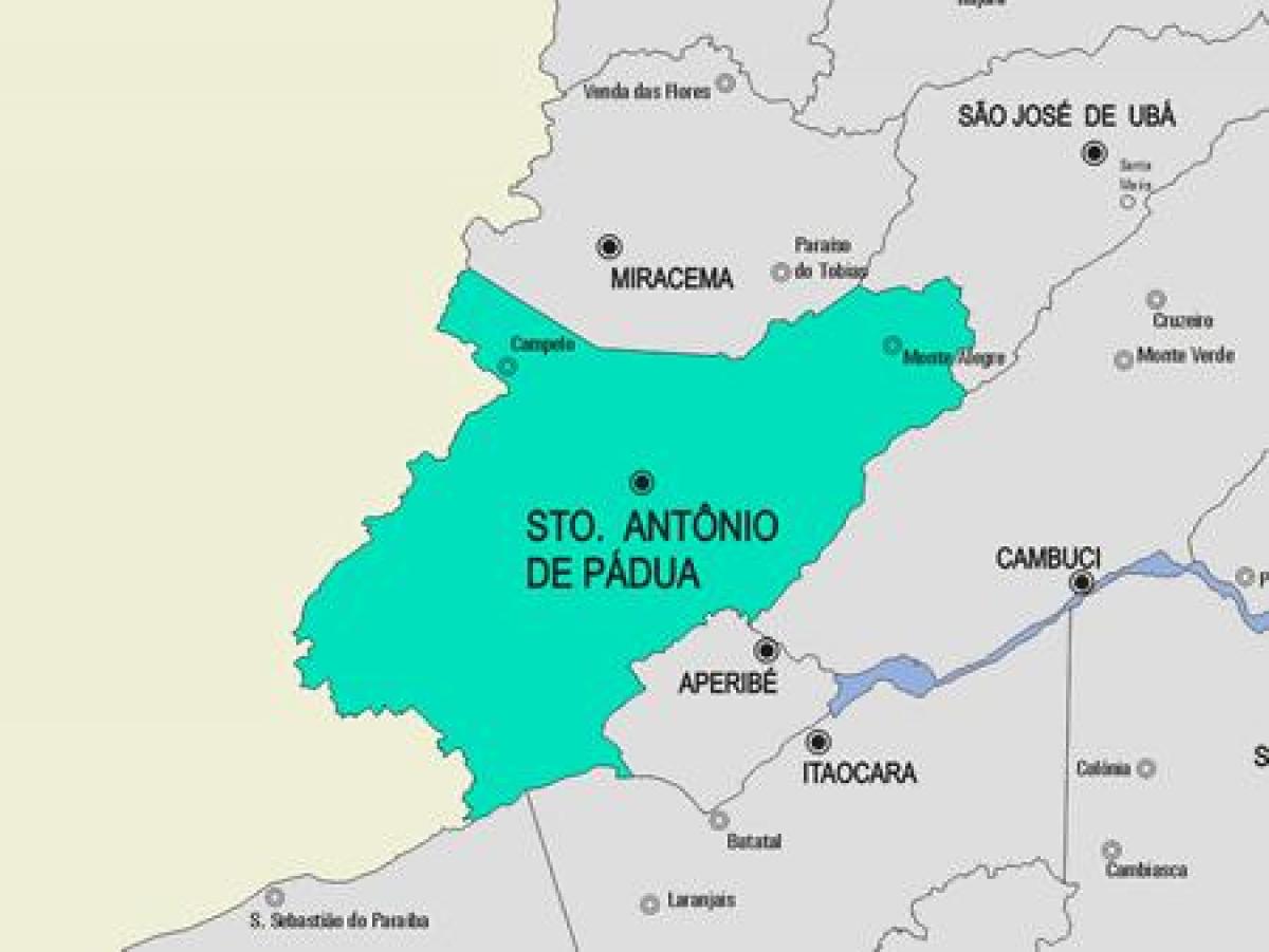 Peta Santo Antônio de Padua kota