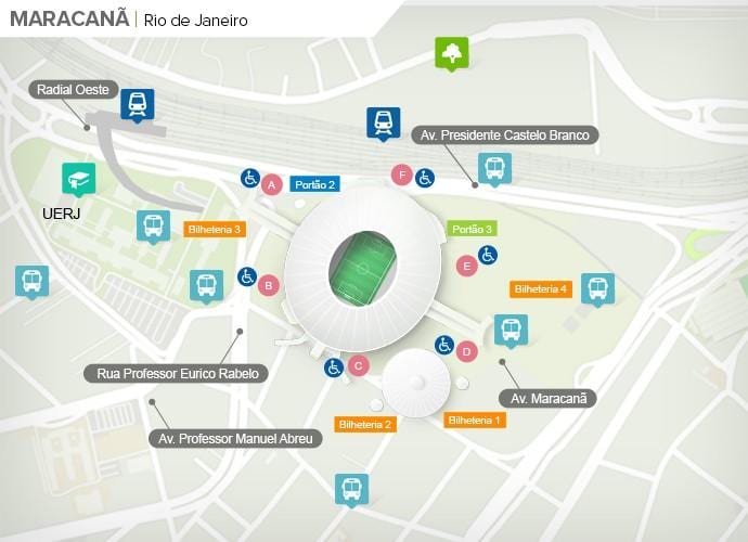 Peta stadium Maracanã accès